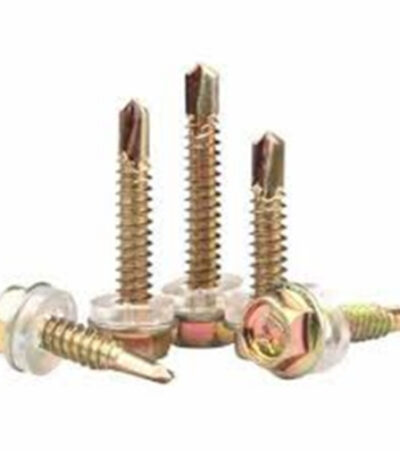 Hex head self‑drilling screw  — drills and taps into metal; ideal for roofing and sheeting.