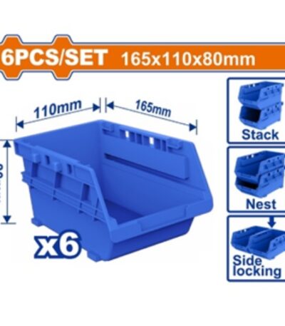 WADFOW Stackable Storage Bin 115X110X80MM 6pcs