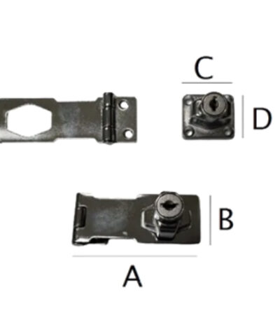 4'' HASP & STAPLES WITH LOCK  CHROME