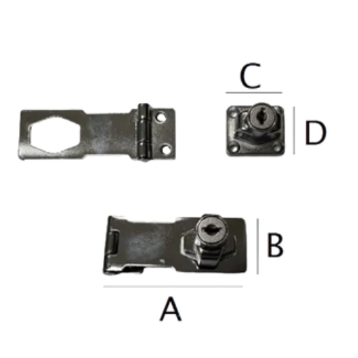 4'' HASP & STAPLES WITH LOCK  CHROME