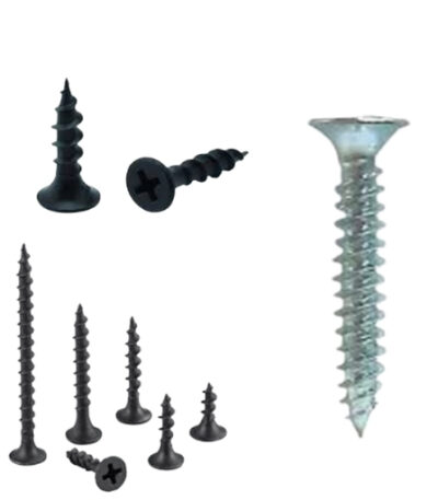 White Coated drywall screw 1/4'' — coarse thread for fast plasterboard fixing.