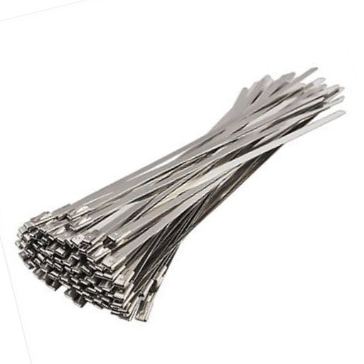 304 stainless cable tie 250MM×4.6MM — high heat and UV resistance for industrial bundling.