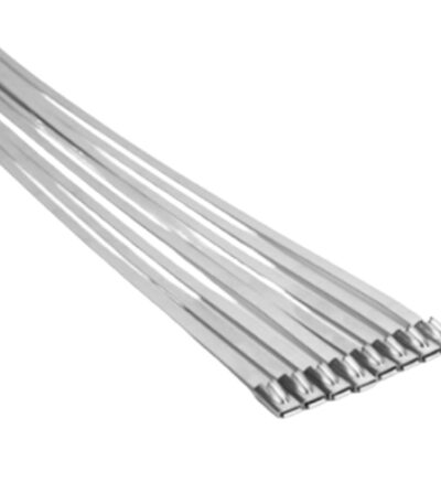 304 stainless cable tie 400MM×8MM — high heat and UV resistance for industrial bundling.