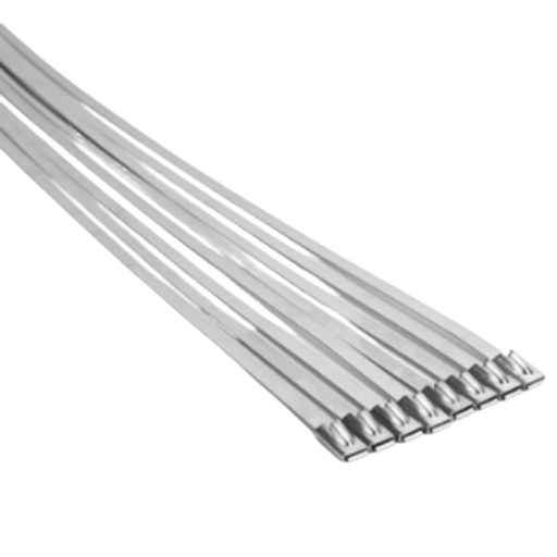 304 stainless cable tie 400MM×8MM — high heat and UV resistance for industrial bundling.