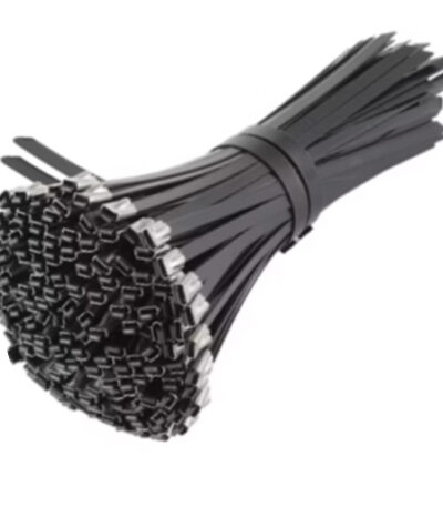 Black nylon cable tie BLACK — strong locking head for cables and hoses.