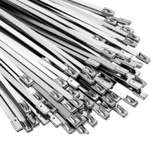 304 stainless cable tie 200MM×4.6MM — high heat and UV resistance for industrial bundling.