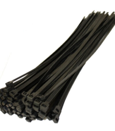Black nylon cable tie BLACK — strong locking head for cables and hoses.
