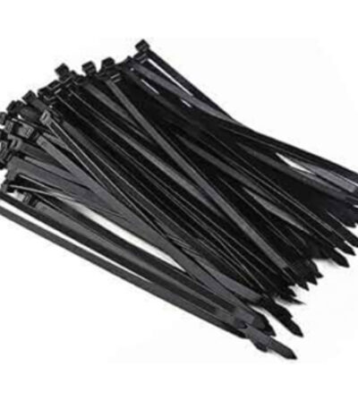 Black nylon cable tie BLACK — strong locking head for cables and hoses.