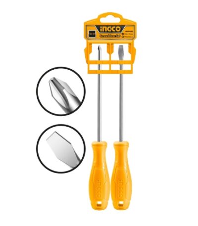 INGCO 2 PCS Screwdriver Set (-) & (+) 125mm