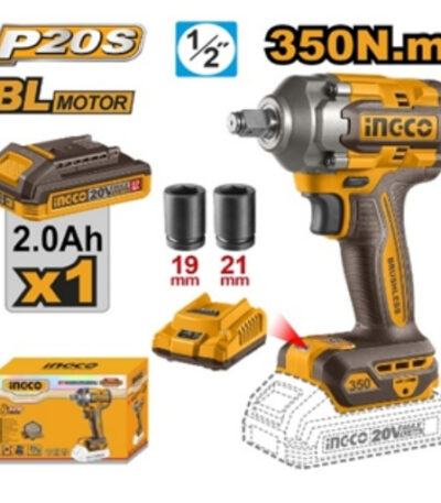11 "INGCO 20V BL 1/2'' IMPACT WRENCH 350 NM