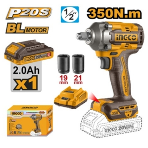 11 "INGCO 20V BL 1/2'' IMPACT WRENCH 350 NM