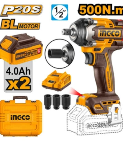 10 "INGCO 20V BL 1/2'' IMPAct wrench 500nm
