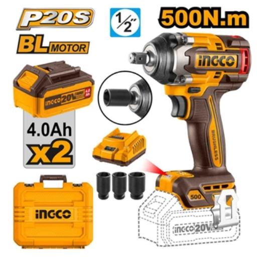 10 "INGCO 20V BL 1/2'' IMPAct wrench 500nm