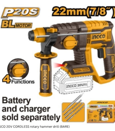 4 INGCO 20V CORDLESS rotary hammer drill (BARE)