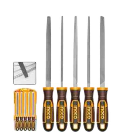INGCO 5 pcs 8'' 200MM Steel File Set