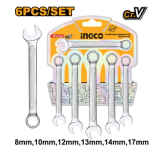 INGCO 6pcs Combination Spanner Set 8