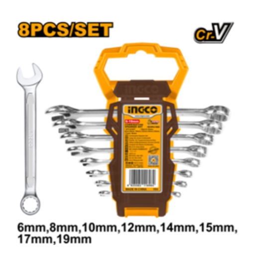 INGCO 8pcs Combination Spanner Set 6-19MM