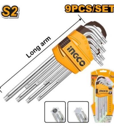 INGCO 9PCS Long arm torx key set T10-T50MM