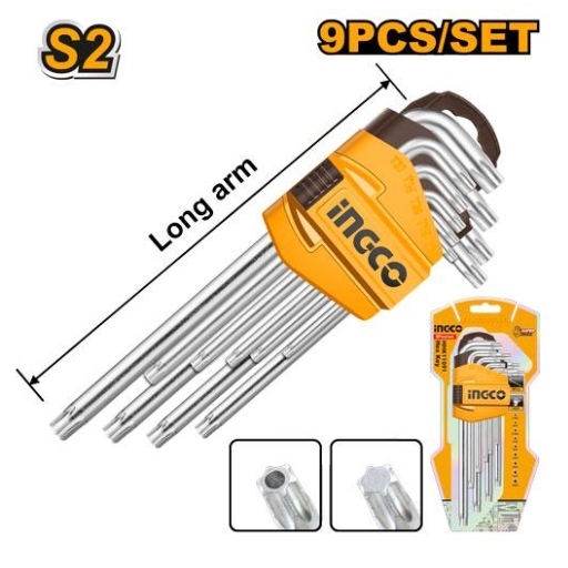 INGCO 9PCS Long arm torx key set T10-T50MM