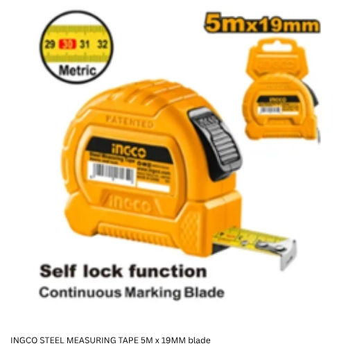 INGCO STEEL MEASURING TAPE 5M x 19MM blade