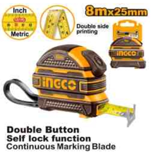 INGCO Steel Measuring Tape 8Mx25MM