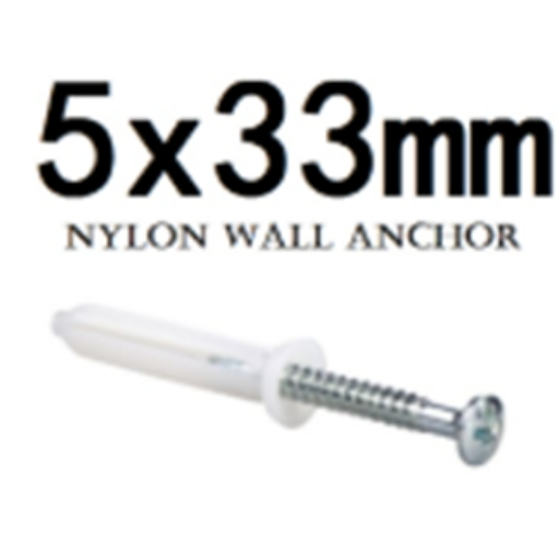 Metal wall anchor 5×33MM — quick expansion for solid mounting on walls.