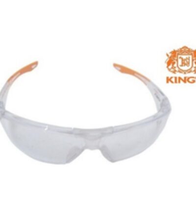 Lightweight safety eyewear with clear lenses; scratch‑resistant and comfortable for all‑day protection.