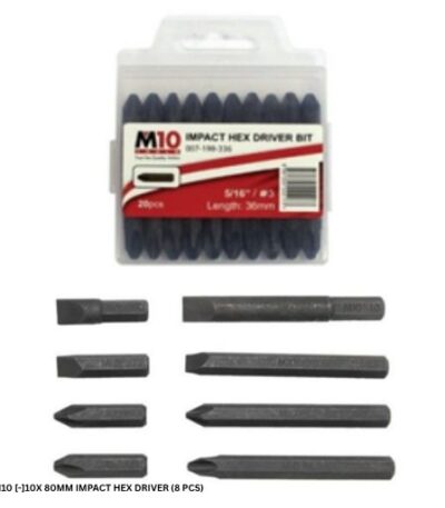 M10 [-]10X 80MM IMPACT HEX DRIVER (8 PCS)