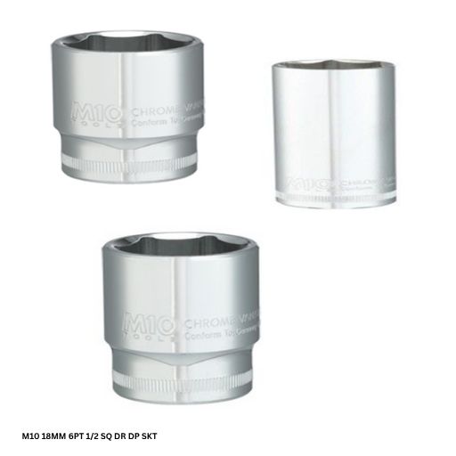 M10 18MM 6PT 1/2 SQ DR DP SKT