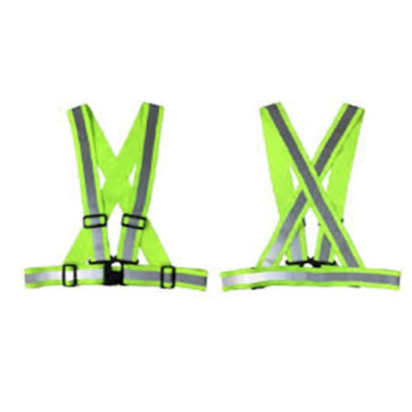High‑visibility safety vest — reflective tape and breathable fabric for day/night site visibility.