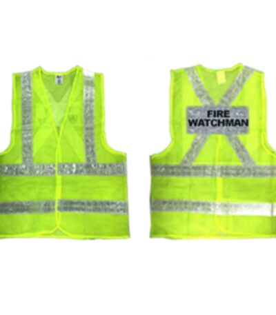 High‑visibility Fire Watchman safety vest — reflective tape and breathable fabric for day/night site visibility.