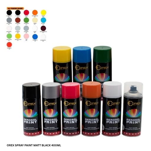 OREX SPRAY PAINT MATT BLACK 400ML