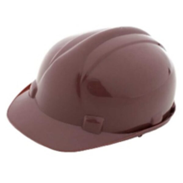 Impact‑resistant safety helmet BROWN with adjustable suspension for a secure
