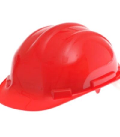 Impact‑resistant safety helmet RED with adjustable suspension for a secure