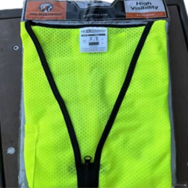High‑visibility safety vest — reflective tape and breathable fabric for day/night site visibility.