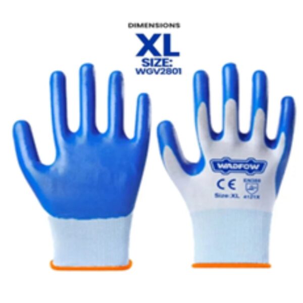 Oil‑resistant nitrile gloves with 4121X abrasion/cut rating — strong grip for mechanics and industrial work.