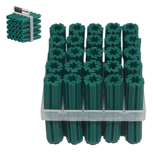 PVC wall plug 1'' — reliable fixing for masonry and concrete; firm grip for screws.
