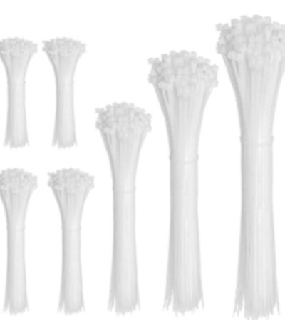 White nylon cable tie WHITE — strong locking head for cables and hoses.